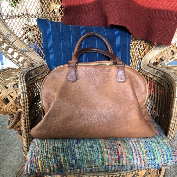 J. Crew Tan Leather Bienniel Satchel - Picture 3 of 9